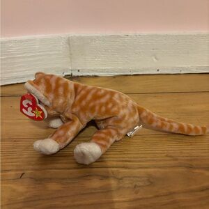 Ty Orange and White Tabby Cat Plush Toy